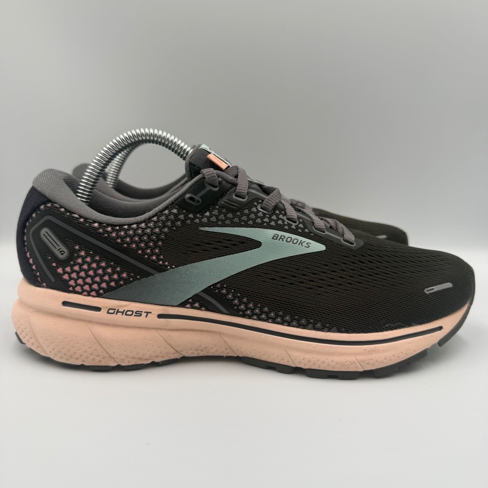 Brooks Ghost 14 Womens Size 9 Running Shoes Athletic Sneakers Black Pink